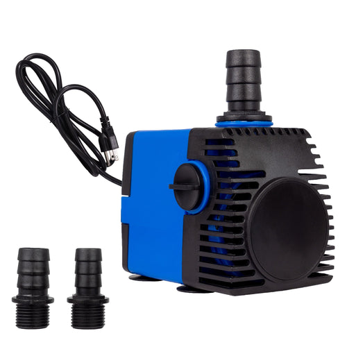 Aqua Dream 320 GPH Submersible Pond & Fountain Pump | Epoxy-Sealed, Adjustable Flow, UL Listed – Waterfall, Hydroponics & Aquaponics Water Feature Pump, 22W, 12 ft SJTW 3-Prong Cord