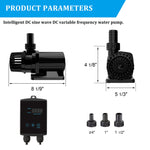 2380 GPH External & Submersible Pond Pump 80W Variable Frequency with External Controller