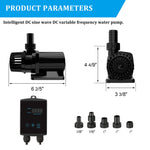 1056 GPH External & Submersible Pond Pump 40W Variable Frequency with External Controller