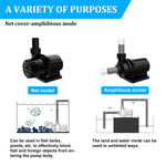 396 GPH External & Submersible Pond Pump 12W Variable Frequency with External Controller