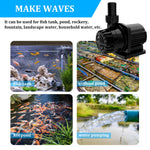 396 GPH External & Submersible Pond Pump 12W Variable Frequency with External Controller