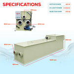 BTS50 Automatic Drum Micro Filter Pond Filtration System | 13,450 GPH / 12,000-Gallon (50-Ton) Capacity | Self-Cleaning, Dual UV40W Sterilizer & Biochemical Filter Media – Commercial Koi Pond & Aquaculture Water Filter