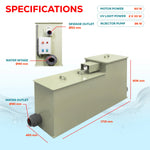BTS-10 Automatic Drum Micro Filter Pond Filtration System | 2,690 GPH / 2,500-Gallon (10-Ton) Capacity | Self-Cleaning, UV Sterilizer & Biochemical Filter Media – Koi Pond & Aquaculture Water Filter