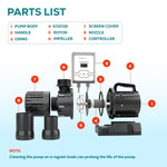 4230 GPH External & Submersible Pond Pump 160W Variable Frequency External Controller