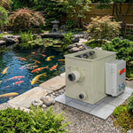 T5 Automatic Rotary Drum Pond Filter | 1,345 GPH / 1,320-Gallon (5-Ton) Capacity | Self-Cleaning Backwash & Biochemical Filtration – Koi Pond, Aquaculture & Freshwater Drum Filter System