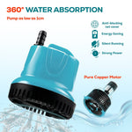 660 GPH Bottom Suction Submersible Water Pump - 60W Energy Efficient, Low-Suction